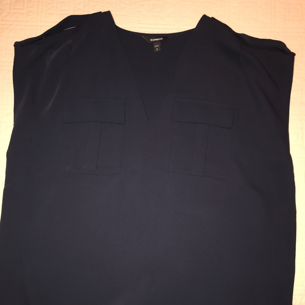 Express Sleeveless Navy Top